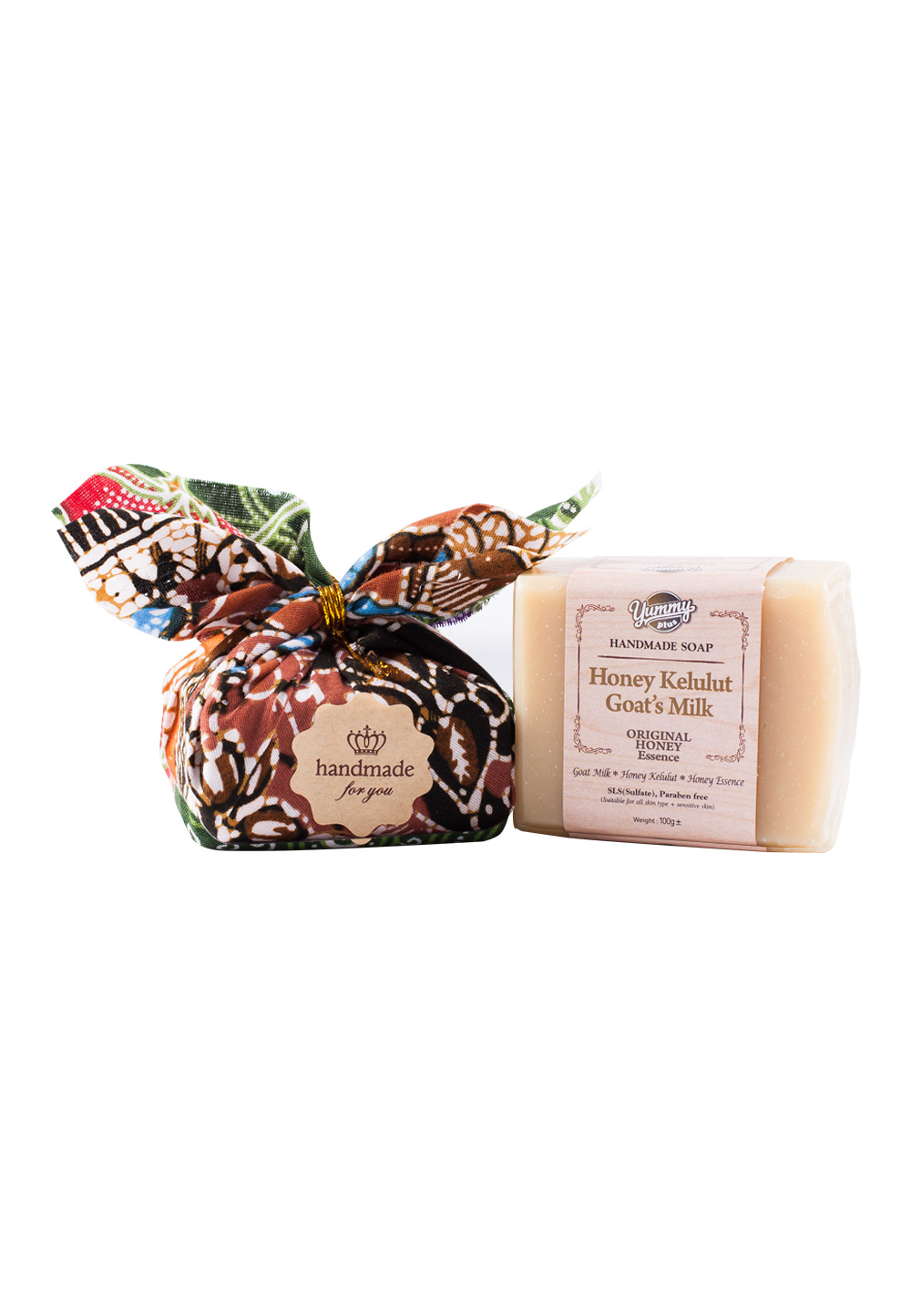 Honey-Kelulut-Goat's-Milk-Soap-Original-Honey-Essence-Batik HANDMADE SOAP HONEY KELULUT + GOAT'S MILK - Image 1